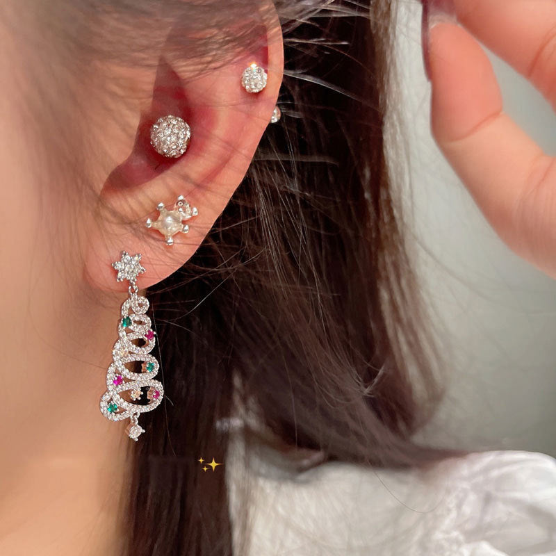 Avtoit | Shiny Christmas tree earrings