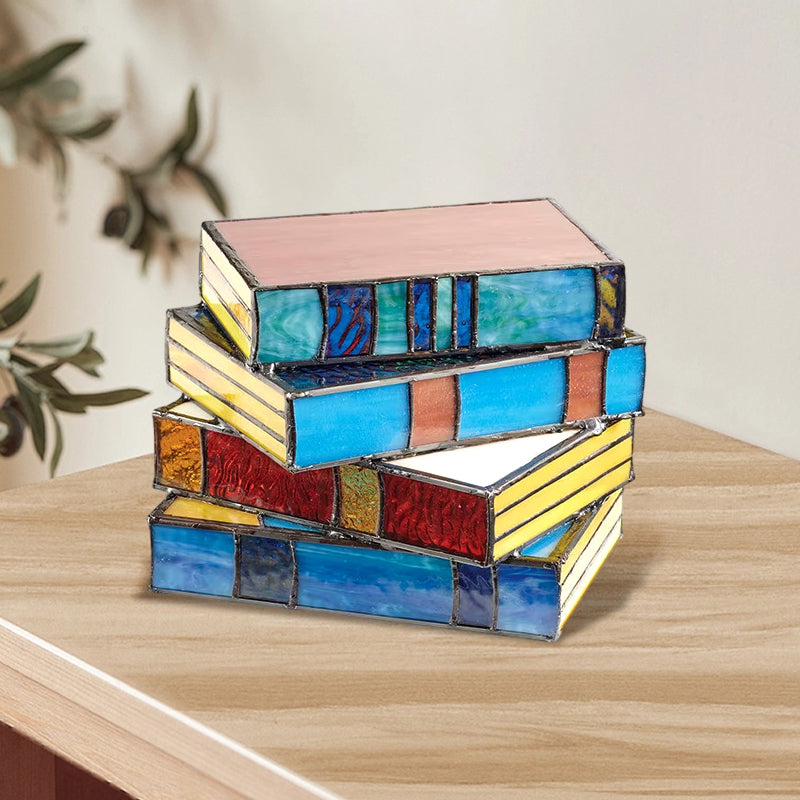 Avtoit | Stained Glass Stack Books Lamp