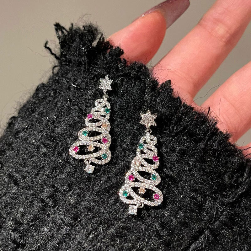 Avtoit | Shiny Christmas tree earrings