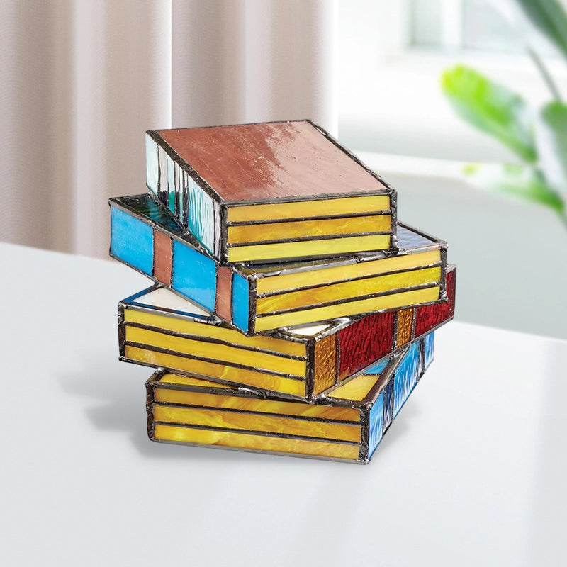 Avtoit | Stained Glass Stack Books Lamp