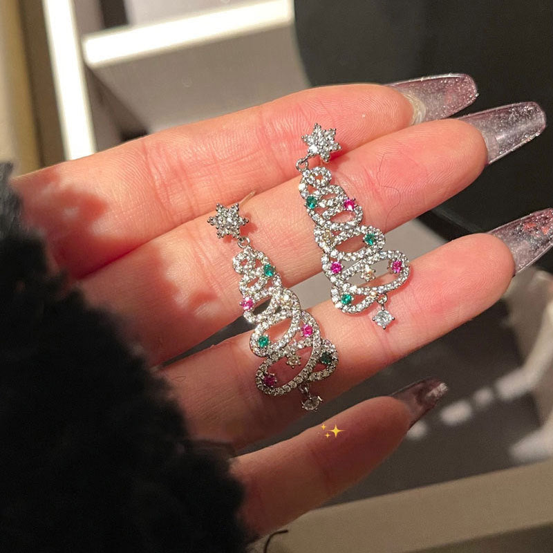 Avtoit | Shiny Christmas tree earrings