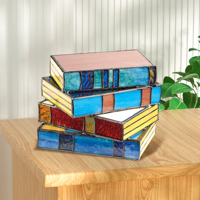Avtoit | Stained Glass Stack Books Lamp