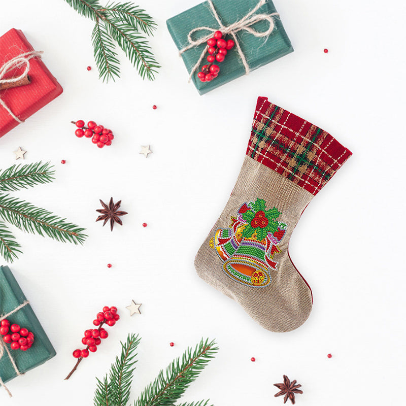 Avtoit | 5D Diamond Painting Xmas Rhinestone Socks Embroidery Mosaic Gift Bag
