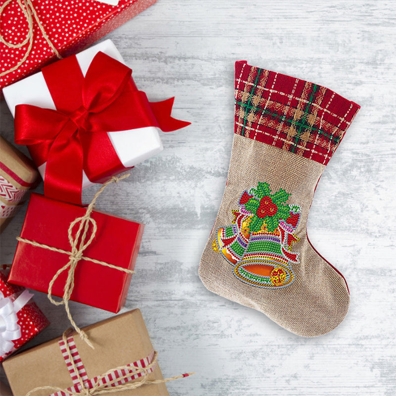 Avtoit | 5D Diamond Painting Xmas Rhinestone Socks Embroidery Mosaic Gift Bag