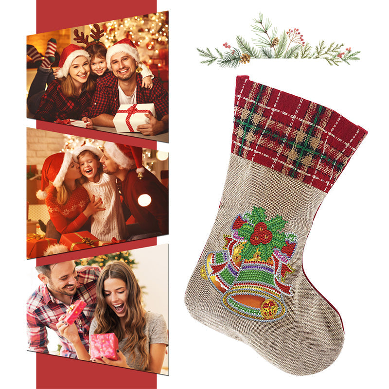 Avtoit | 5D Diamond Painting Xmas Rhinestone Socks Embroidery Mosaic Gift Bag