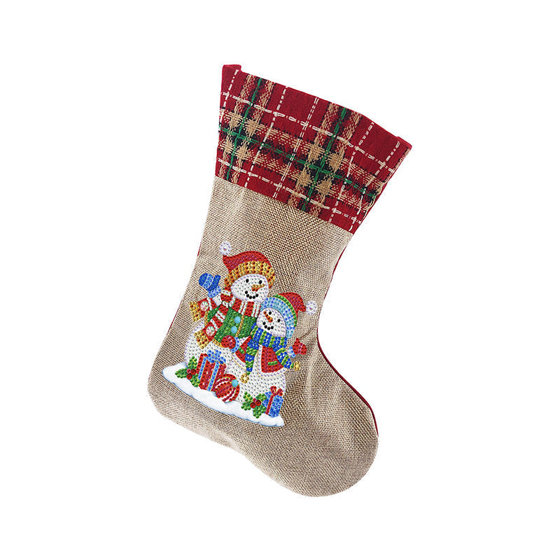 Avtoit | 5D Diamond Painting Xmas Rhinestone Socks Embroidery Mosaic Gift Bag