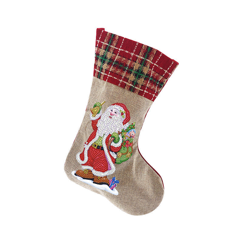 Avtoit | 5D Diamond Painting Xmas Rhinestone Socks Embroidery Mosaic Gift Bag