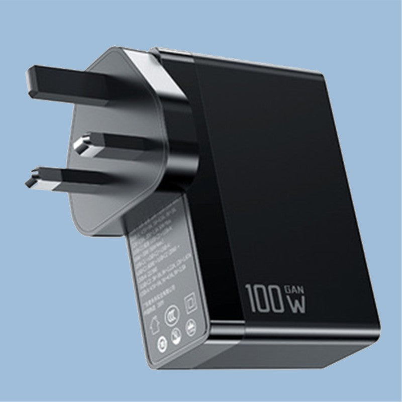 Avtoit | 3-in-1 100W Wall Charger, with US/EU/UK Plugs, 2 Type-C & 1 USB Port, for Laptop, Phone, Tablet