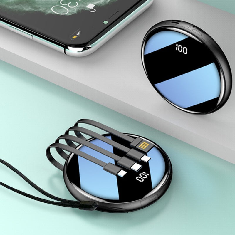 Avtoit | 20000mAh Ultrathin Portable Power Bank, with LED Battery Display and Built-in Charging Cables, for Travel, Work & More