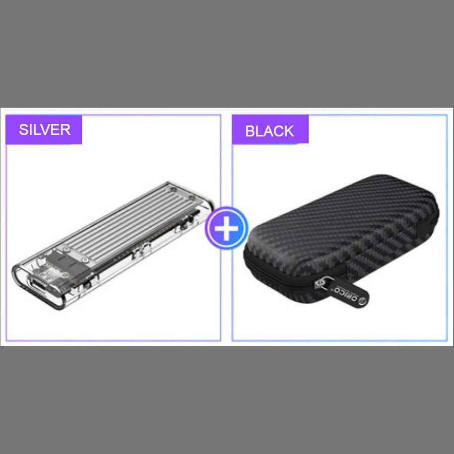 Avtoit | Transparent Portable SSD Enclosure, with Storage Bag, Simple Installation, Fast File Transfer, Auto-Sleep, for Study & Work