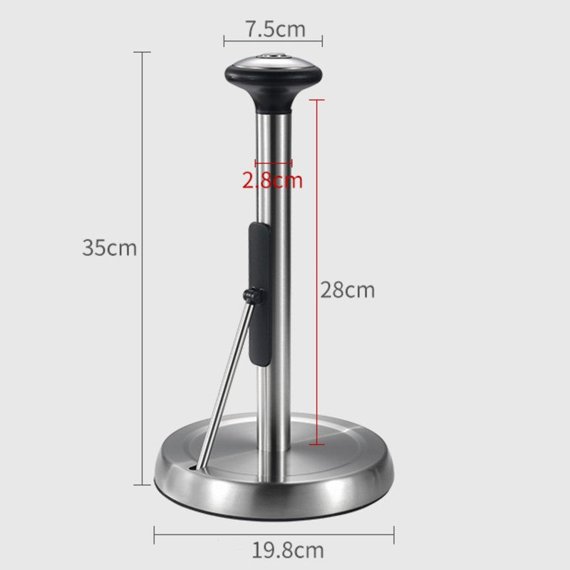 Avtoit | Paper Towel Holder, with Simple Tear Design, Adjustable Rod, Spring-Activated Arm & Non-slip Base, for Kitchen & Bathroom
