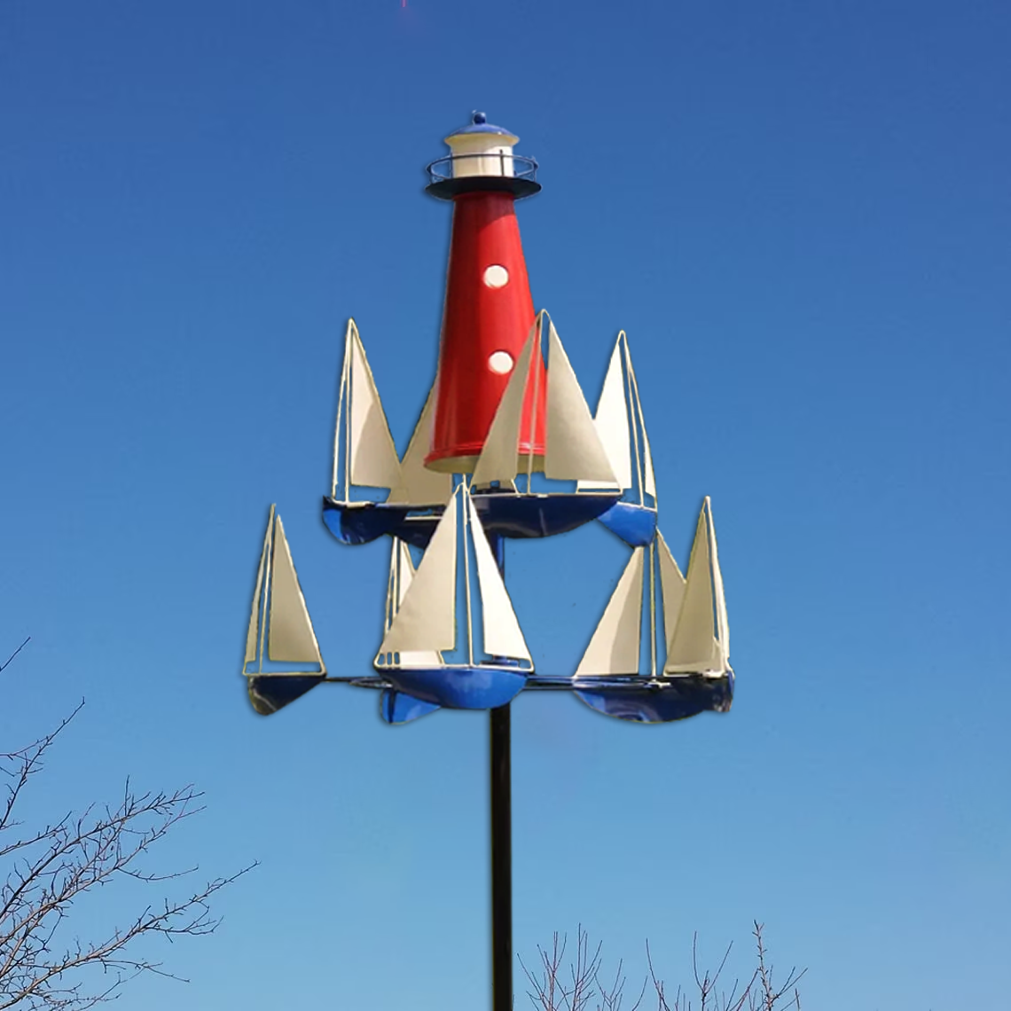 Kinetic Metal Wind Sculpture for Outdoor Garden Decor