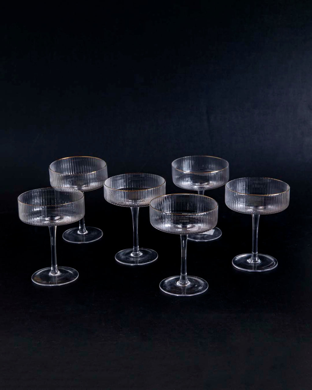 Avtoit | Ribbed Coupe Cocktail Glasses - Set of 6