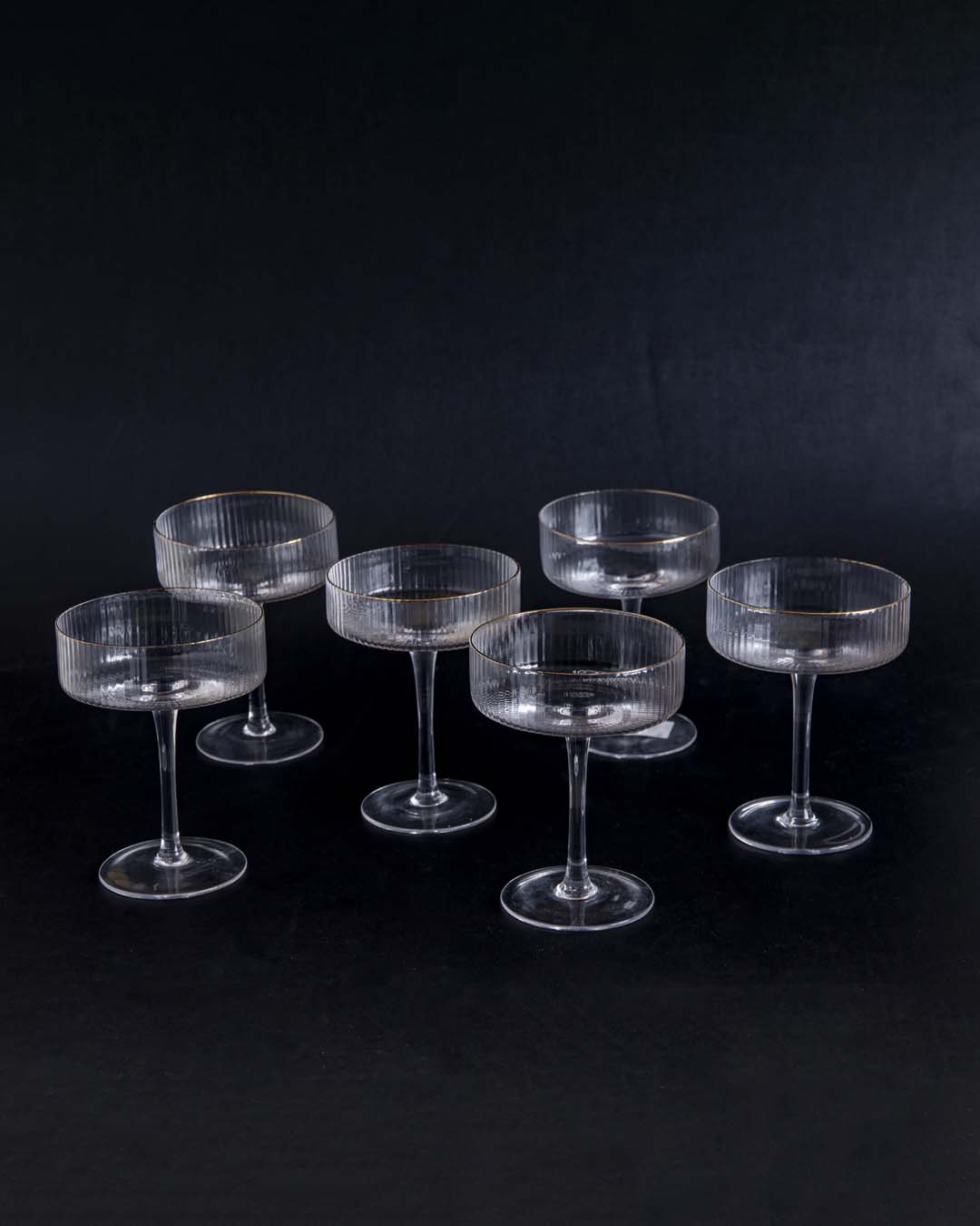 Avtoit | Ribbed Coupe Cocktail Glasses - Set of 6