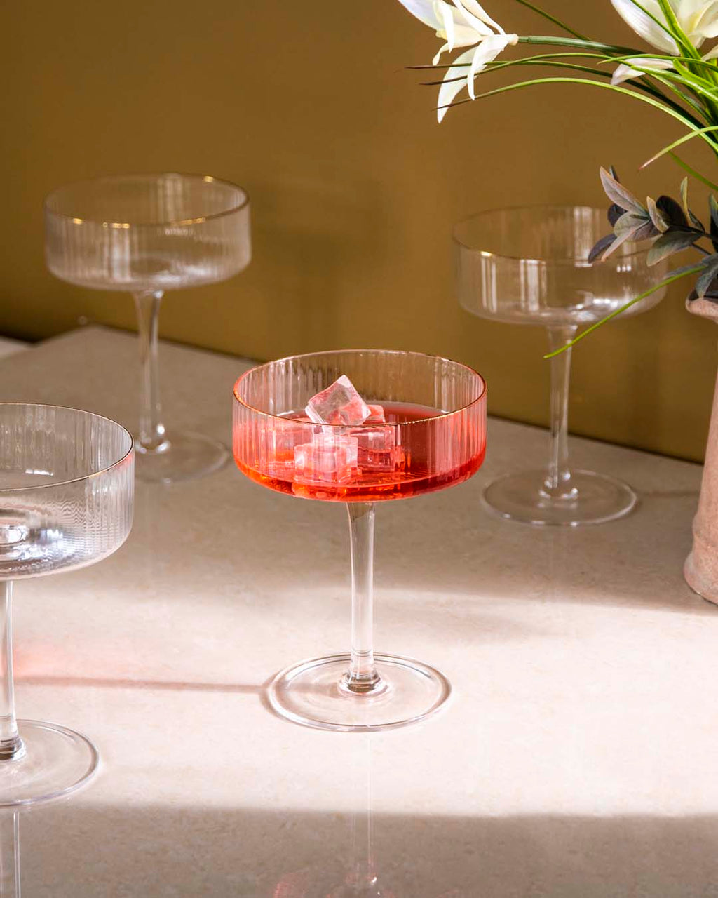 Avtoit | Ribbed Coupe Cocktail Glasses - Set of 6