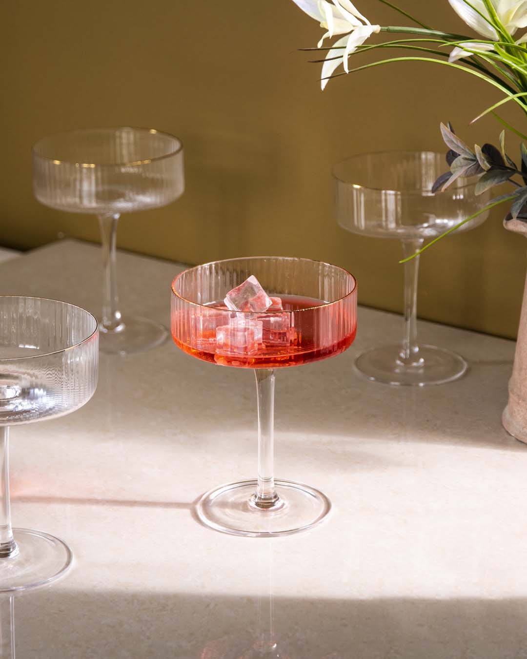 Avtoit | Ribbed Coupe Cocktail Glasses - Set of 6