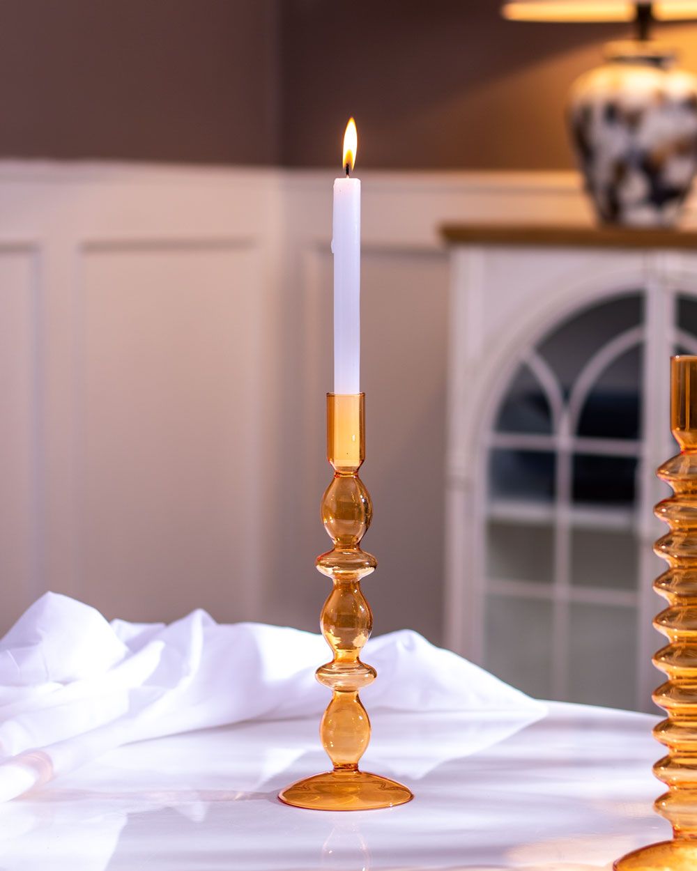 Avtoit | Magnificent Glass Candlestick holder - Orange