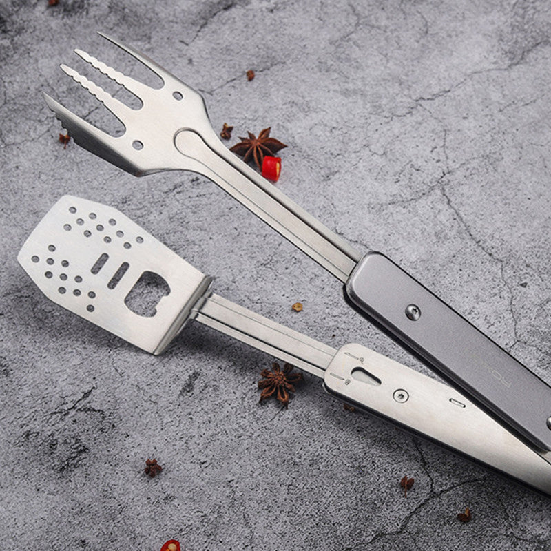 Avtoit | Foldable Detachable Stainless Steel Hybrid Grill Tongs, with Retractable Handle & Bottle Opener