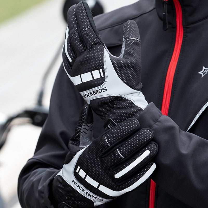 Avtoit | Electric Thermal Heated Gloves, with Touchscreen-compatible Fingertips & Reflecting Strip, for Climbing, Hiking, Cycling & More