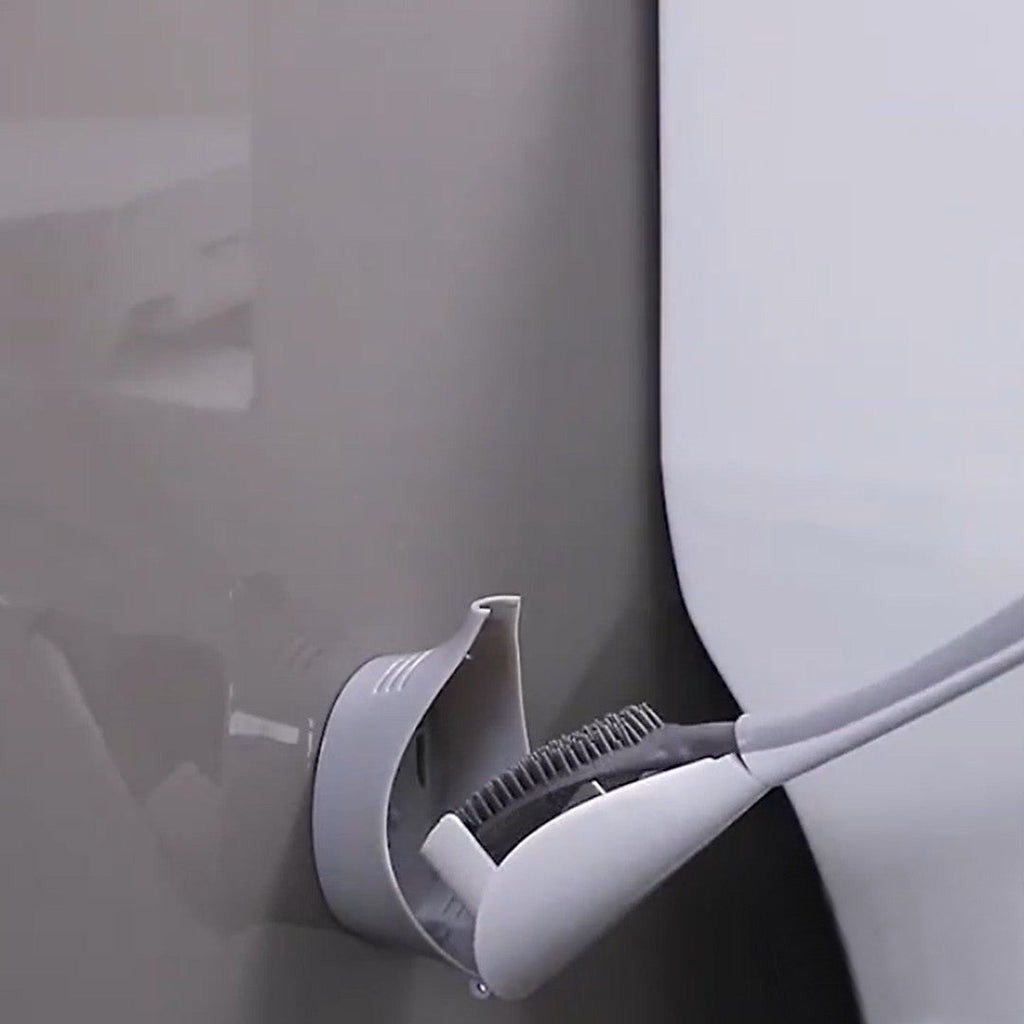 Avtoit | Wall Mounted Toilet Brush Set, with Holder, Soft Bristles & No-punch Installation