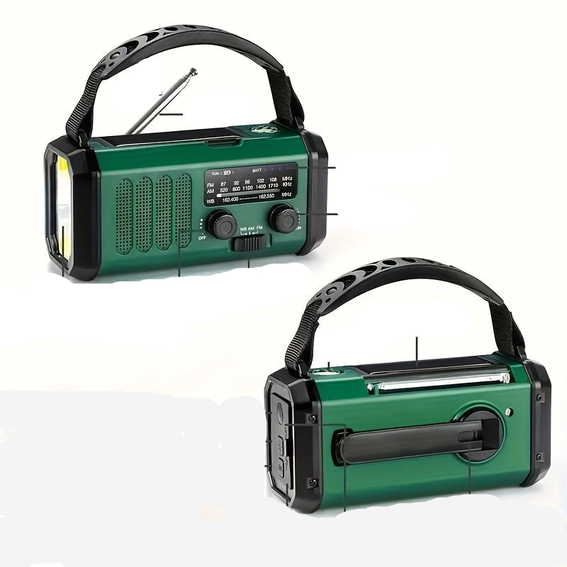 Avtoit | Solar Emergency Radio with Power Bank – Hand Crank & LED Torch for Camping and Outdoor Use
