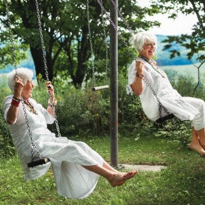 Avtoit | Tree of Life Sister on the Swing Cry-stal Pendant Necklace