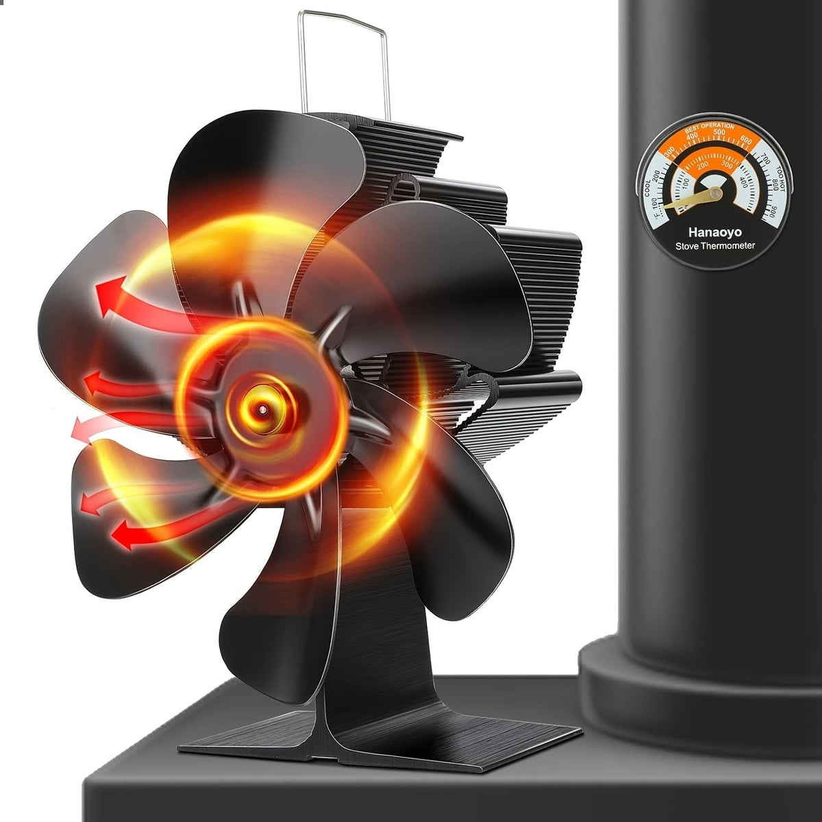 Avtoit | ThermoBreeze | Heat Powered Stove Fan – Silent Operation, No Electricity, Efficient Heat Distribution