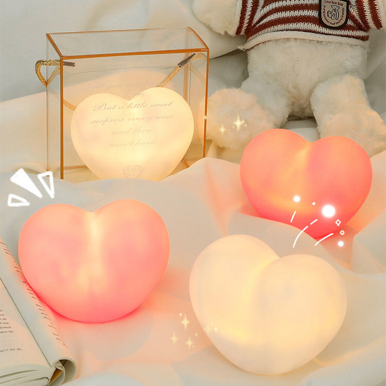 Avtoit | LuvSphere Silicone LED Night Light | Heart-Shaped Design | Table Lamp | Warm Mood Light | Decorative