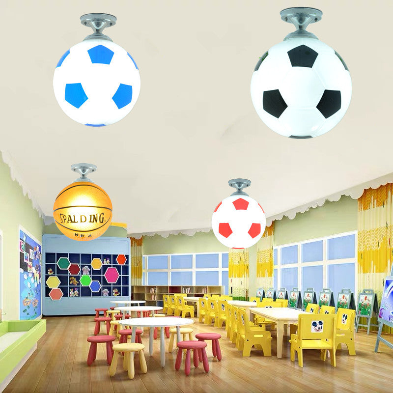 Avtoit | SportLume Creative Ceiling Light | Basketball & Football Design | Semi-Mount | Glass Lamp