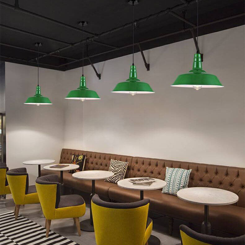 Avtoit | RetroDome Industrial Vintage Pendant Light | Green Iron Dome Design | Single Light | Rustic Ceiling Lighting