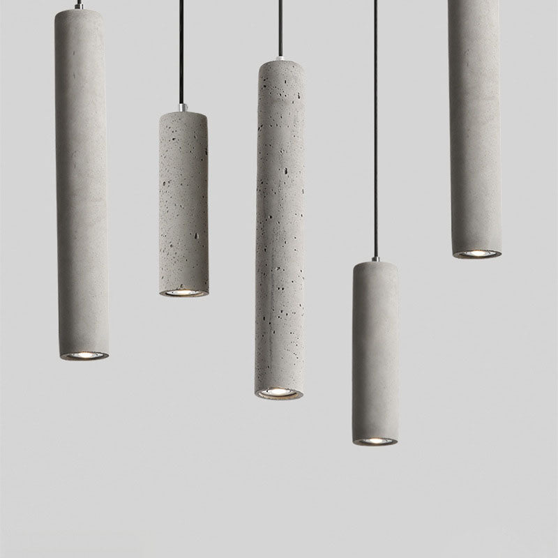 Avtoit | StoneCast Industrial Cylinder Pendant Light made of Concrete | 1 Light | Smooth or Rough Surface