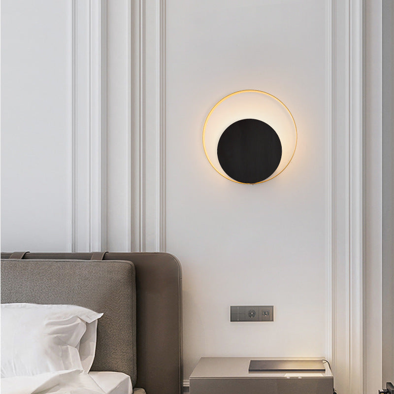 Avtoit | Modern Minimalist Iron Circle Ring 1-Light Wall Sconces Lamp For Bedroom