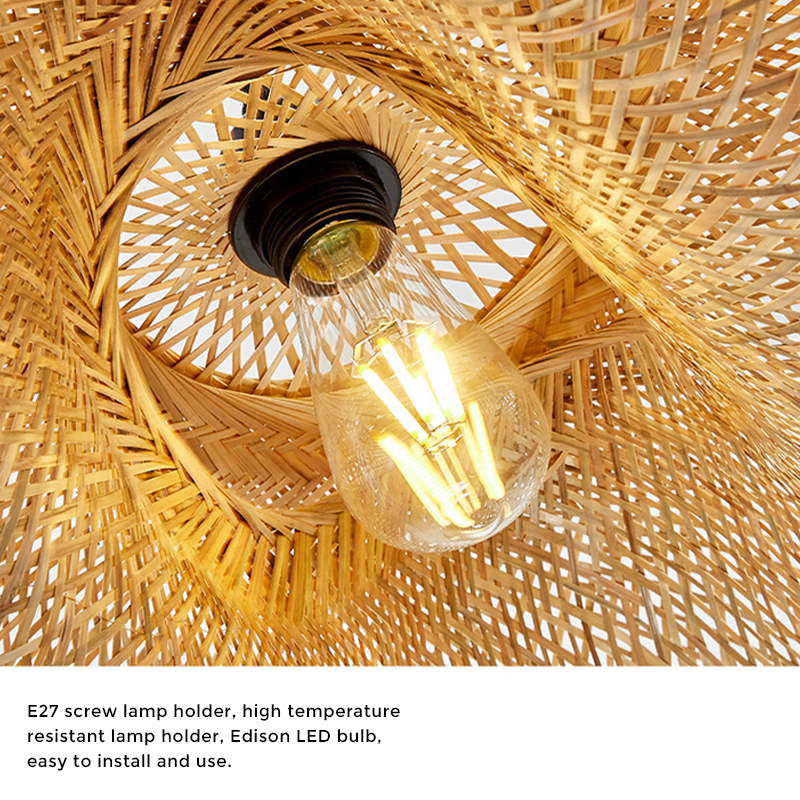 Avtoit | Rattan Woven Bamboo - Pendant Light - Led - Light