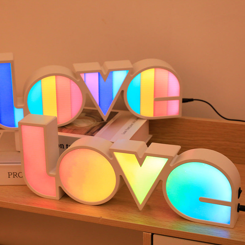 Avtoit | Modern Art Deco waterproof PS LOVE letters LED table lamp for the bedroom