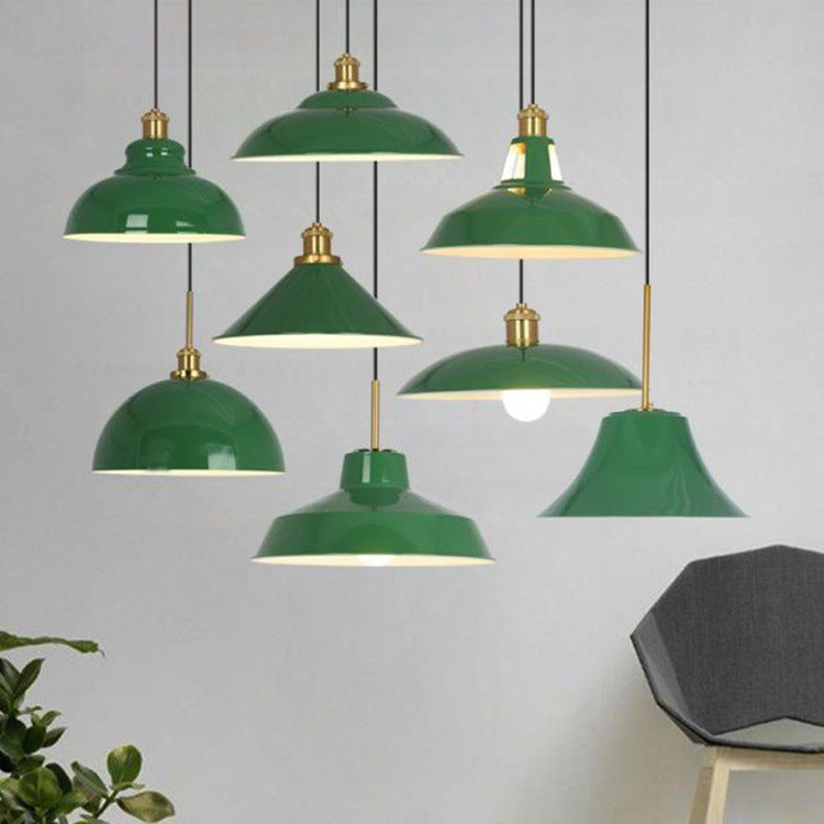 Avtoit | RetroDome Industrial Vintage Pendant Light | Green Iron Dome Design | Single Light | Rustic Ceiling Lighting