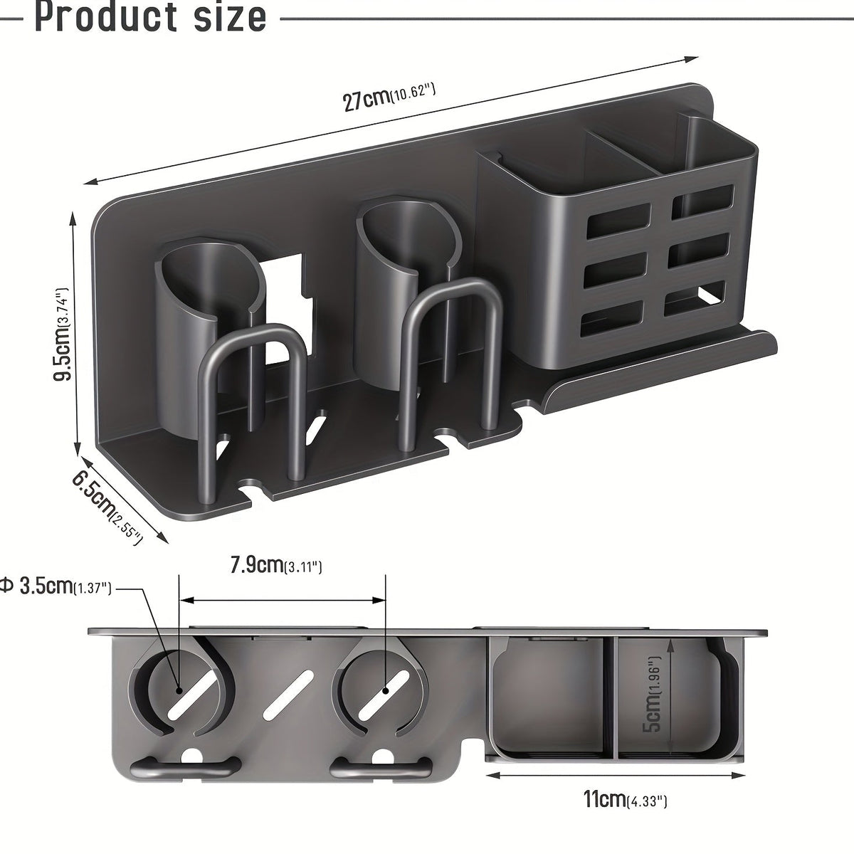 Avtoit | BristleHub Wall-Mounted Electric Toothbrush Holder – Aluminium Bathroom Organiser with Drainage Holes