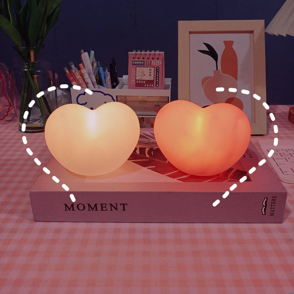 Avtoit | LuvSphere Silicone LED Night Light | Heart-Shaped Design | Table Lamp | Warm Mood Light | Decorative