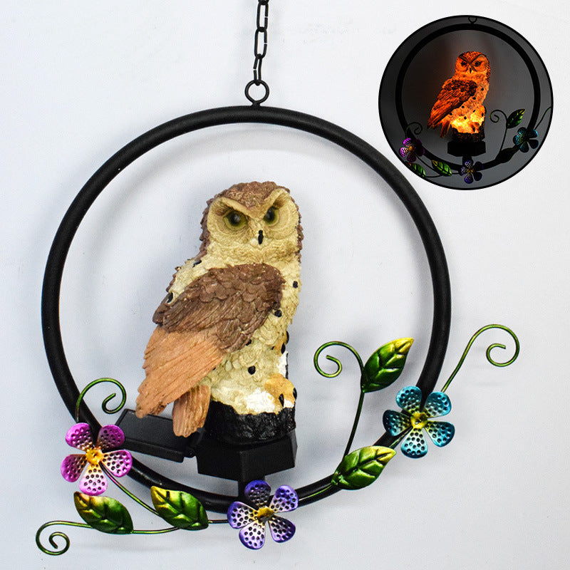 Avtoit | European rustic owl solar waterproof outdoor garden pendant lights