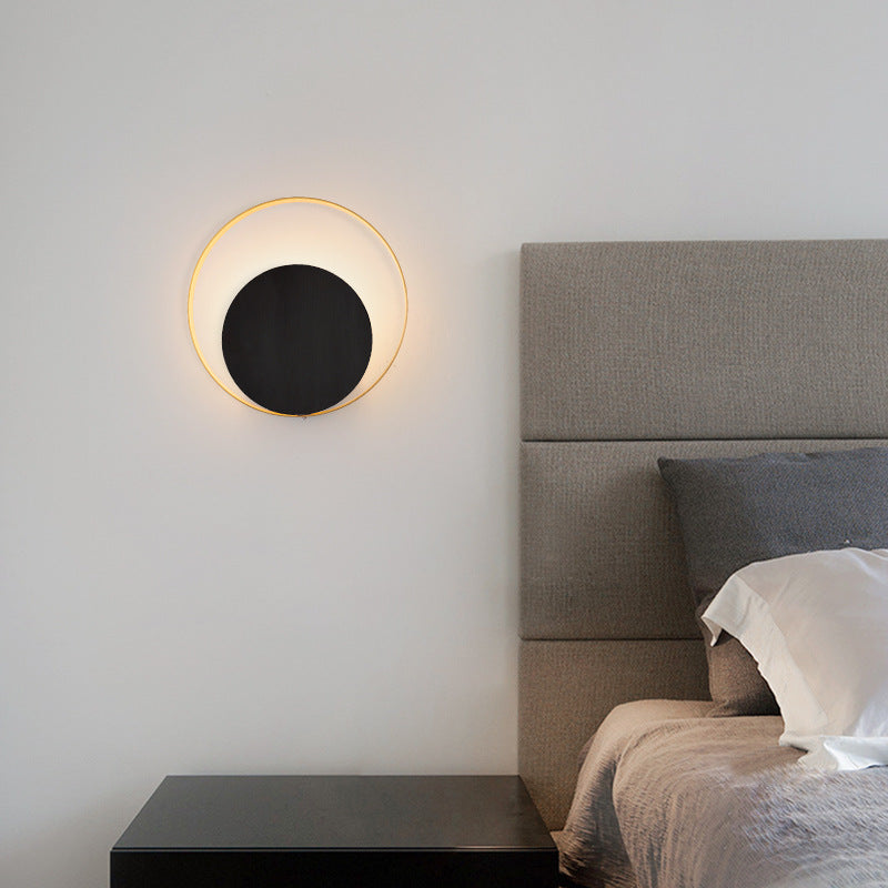 Avtoit | Modern Minimalist Iron Circle Ring 1-Light Wall Sconces Lamp For Bedroom