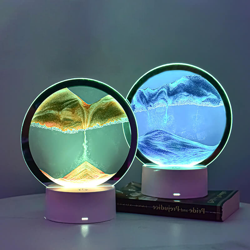 Avtoit | Creative Round Hourglass Quicksand 3D LED Night Light Table Lamp