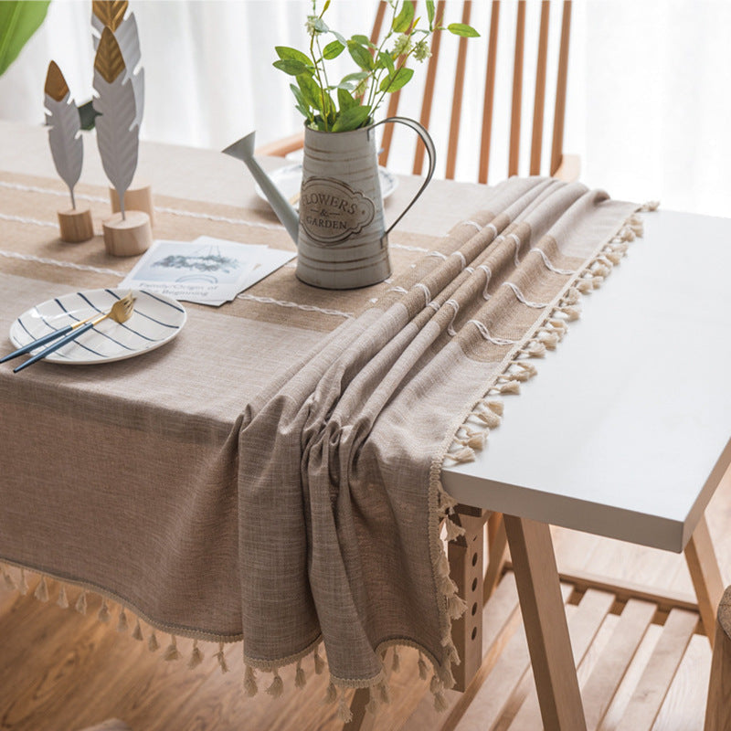 Avtoit | Waterproof Oil-resistant Rectangular Tablecloth Cotton Linen Wrinkle-resistant Tablecloth for Kitchen Dining Room Buffet Party
