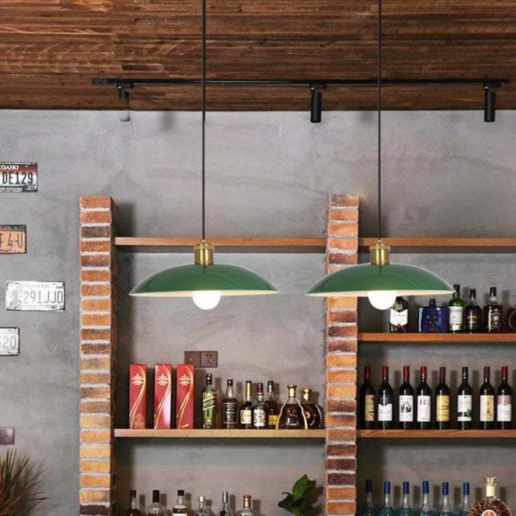 Avtoit | RetroDome Industrial Vintage Pendant Light | Green Iron Dome Design | Single Light | Rustic Ceiling Lighting