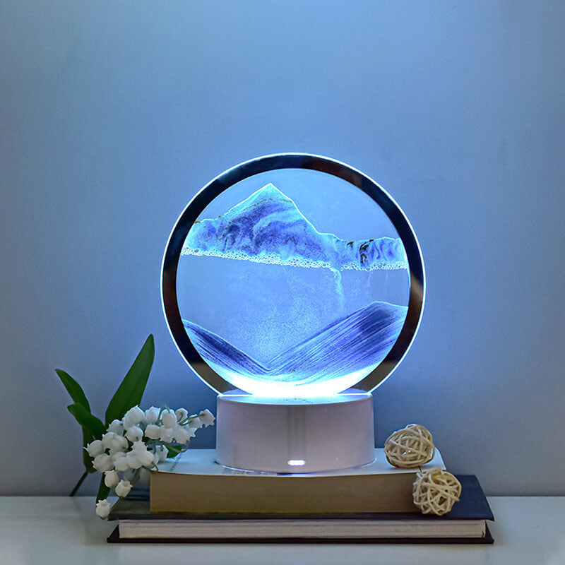 Avtoit | Creative Round Hourglass Quicksand 3D LED Night Light Table Lamp