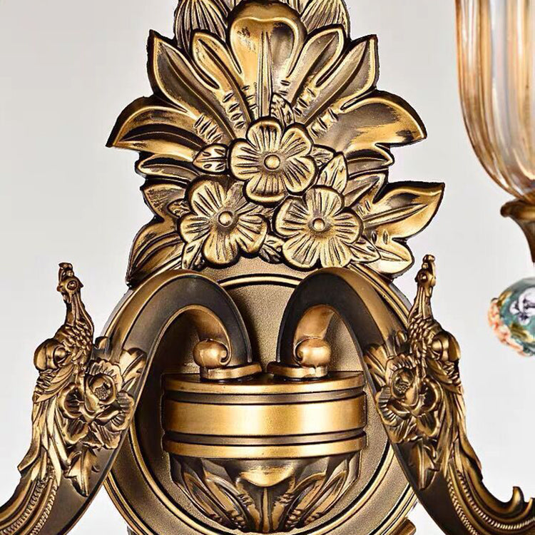 Avtoit | FlorisLuxe European Wall Lamp | Blossom Design | 1-2 Flames | High-Quality Resin & Glass | Elegance for Living Room & Hallway