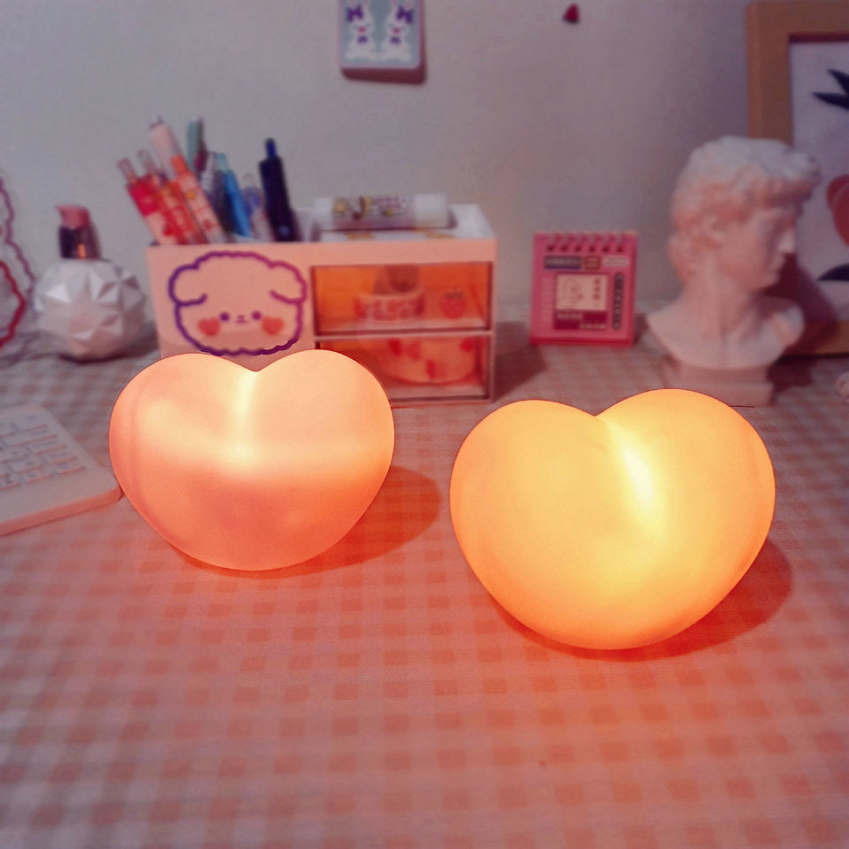 Avtoit | LuvSphere Silicone LED Night Light | Heart-Shaped Design | Table Lamp | Warm Mood Light | Decorative