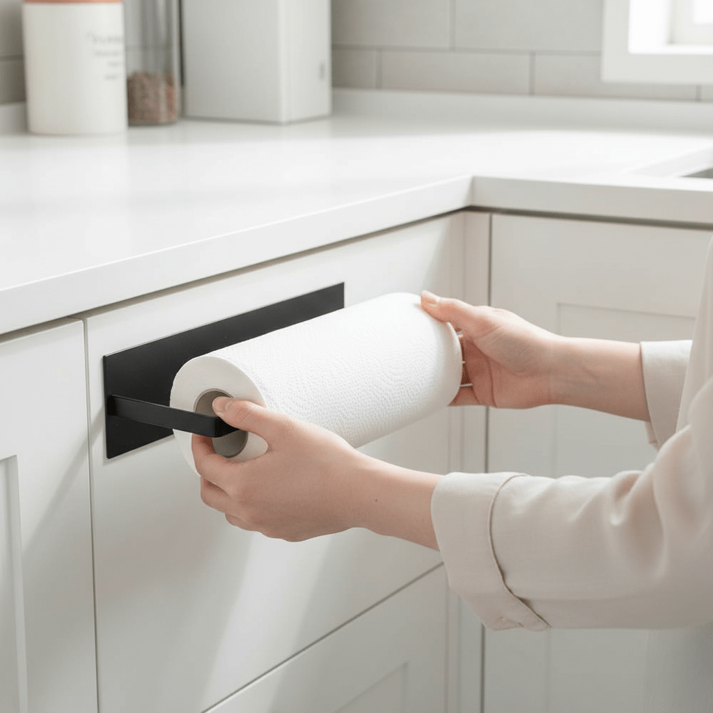 Avtoit | Modern Paper Towel Holder, Durable Iron, Wall Mountable