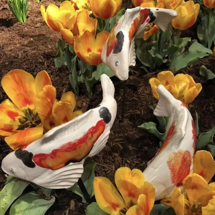 Koi Garden Fish Sculpture for Outdoor Décor