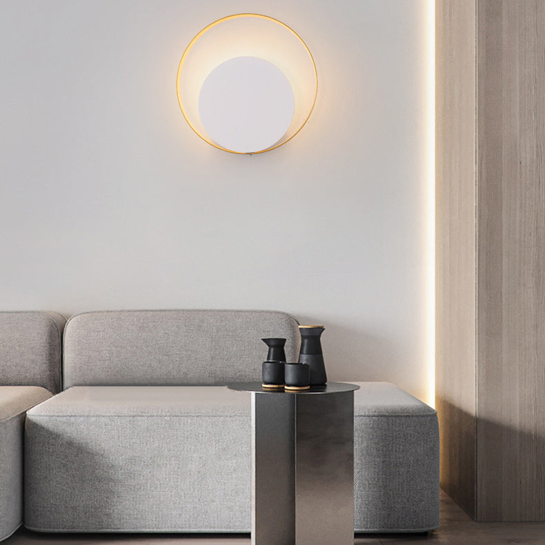 Avtoit | Modern Minimalist Iron Circle Ring 1-Light Wall Sconces Lamp For Bedroom