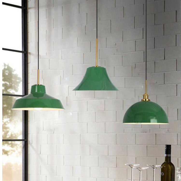 Avtoit | RetroDome Industrial Vintage Pendant Light | Green Iron Dome Design | Single Light | Rustic Ceiling Lighting