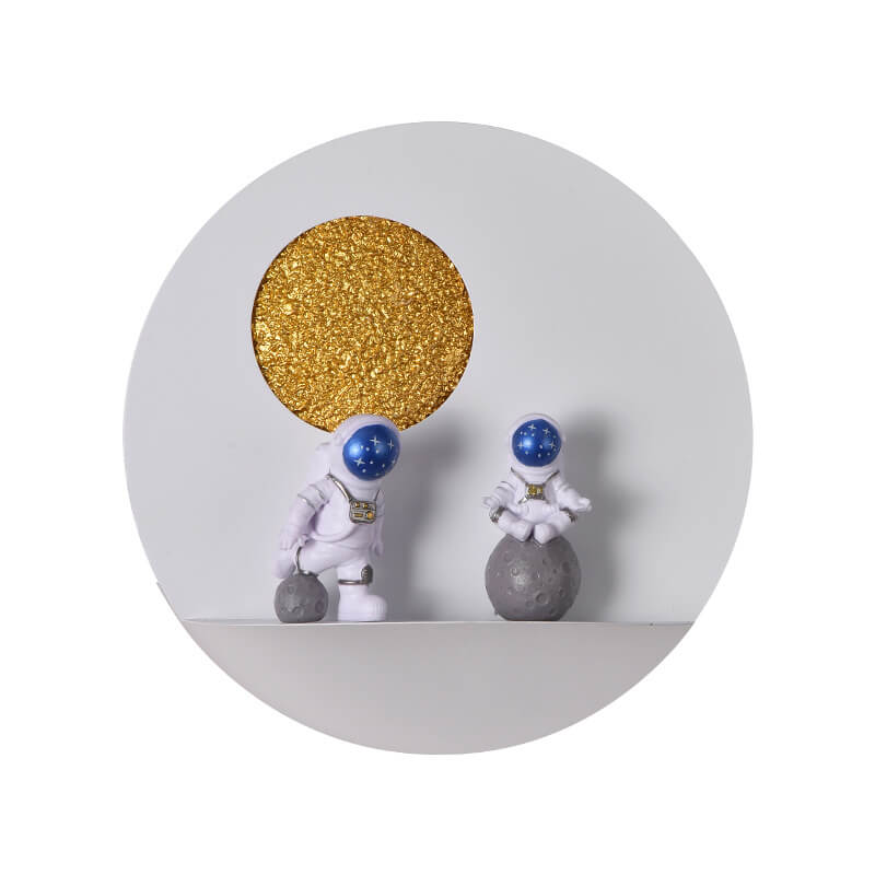 Avtoit | Contemporary Creative Iron Resin Round Astronaut LED Wall Light Lamp for Bedroom